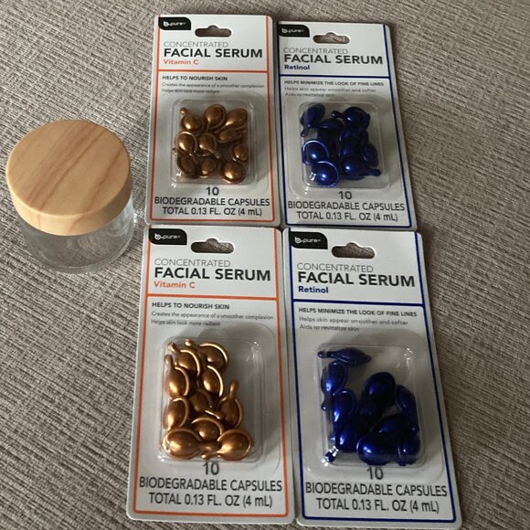 B Pure Concentrated Serum: 2 Retinol, 2 Vitamin C - 40 Total Plus Glass Jar - Picture 1 of 6